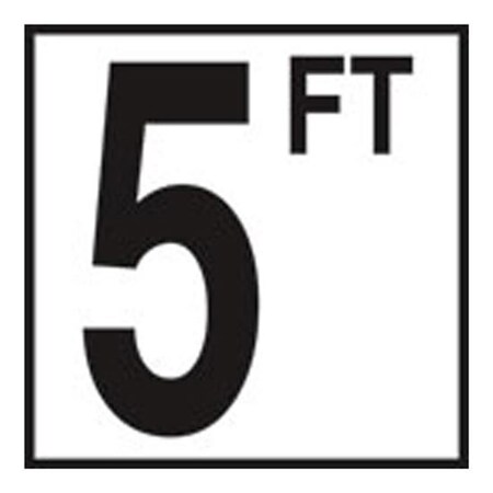 Inlays 6 x 6 in. Tile with 5 in. Number 5FT Smooth Ceramic Depth Marker CC610050